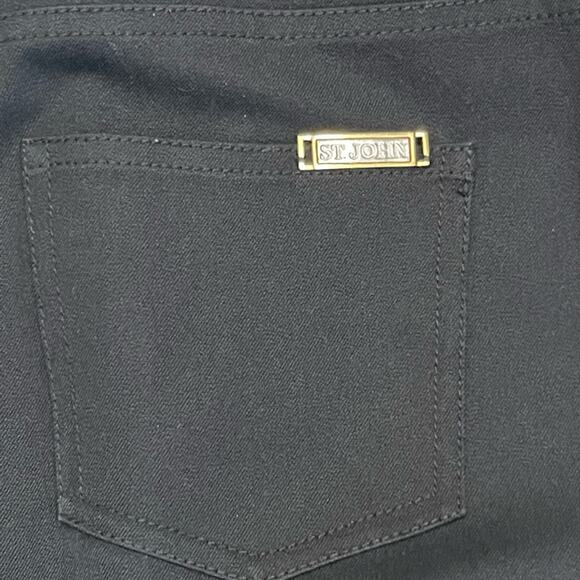 St.John Sport Black Denim Cropped Straight Leg Pants 4 - Picture 6 of 10